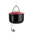 14 literes bogrács fedővel, merőkanállal