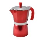 6 személyes kotyogós kávéfőző - piros