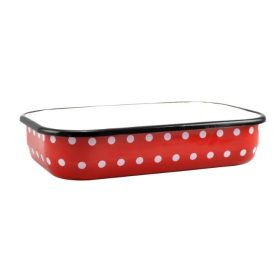 Piros Pöttyös Zománcozott tepsi 33 cm