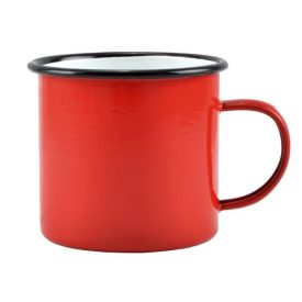 Zománcozott bögre, 450 ml - piros-fehér