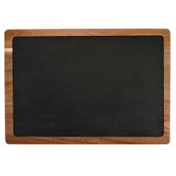 Pala tálaló akáciafa tartóval 33x23 cm