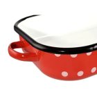 Piros Pöttyös Zománcozott tepsi - füllel, 37 cm