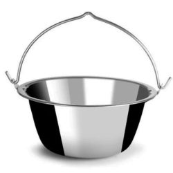   Rozsdamentes bogrács - 15 liter, szegecselt füllel, masszív kivitelben 