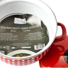 Piros Pöttyös Zománcozott lábas - 20cm, fedővel