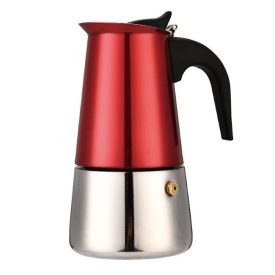   6 személyes Metal Red kotyogós kávéfőző - rozsdamentes, indukciós