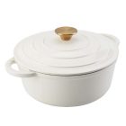 Zománcozott öntöttvas lábas - 24 cm, 3,6L, fehér
