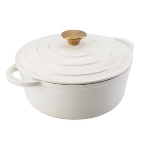 Zománcozott öntöttvas lábas - 24 cm, 3,6L, fehér