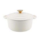 Zománcozott öntöttvas lábas - 24 cm, 3,6L, fehér