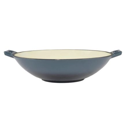 Zománcozott Öntöttvas Wok - 37 cm, acélkék