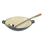 Zománcozott Öntöttvas Wok - 37 cm, acélkék