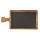 Pala tálaló akáciafa tartóval 26x18 cm