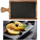 Pala tálaló akáciafa tartóval 26x18 cm