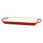 Öntöttvas grill tepsi - 33 x 21,5 cm, piros
