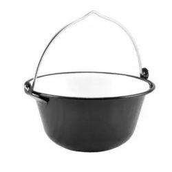 Tálaló bogrács - fekete/fehér - zománcozott - 0.8 liter