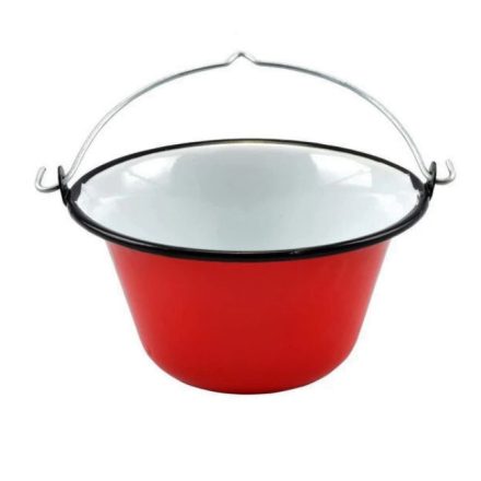 Tálaló bogrács - zománcozott - piros - 0.8 liter