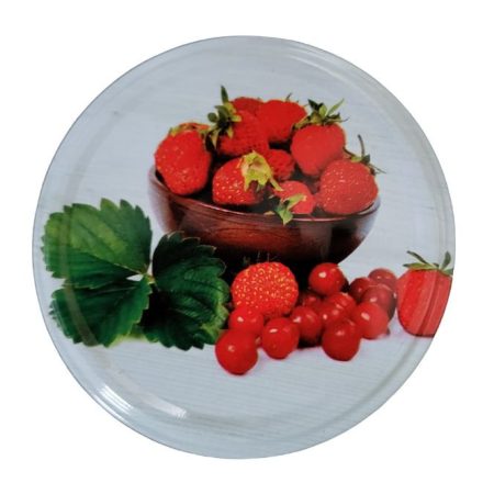 Gyümölcsös befőttesüveg-tető – 82 mm, 10 db/cs