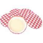 Piros-fehér befőttesüveg-tető – 82 mm, 10 db/cs