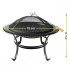 Kerti faszenes grillsütő fedéllel