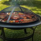 Kerti faszenes grillsütő fedéllel