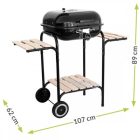 Négyzet alakú faszenes grillsütő fedéllel