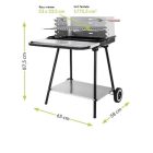 Szögletes faszenes grillsütő