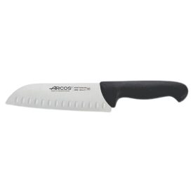 Santoku kés, műanyag nyéllel, fekete, 180 mm